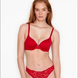 Sexy Red/Pink VS Body by Victoria lined Demi 32D